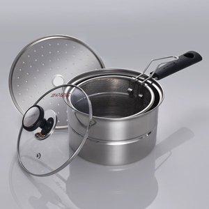[키친아트] 스텐 찜기 국수냄비 찜냄비 멀티팟 16cm