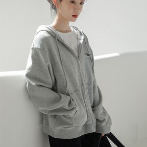 봄 가을 얇은 루즈핏 박시 오버사이즈 후디 후드 집업 꾸안꾸 면 긴팔 학생 점퍼 후드티
