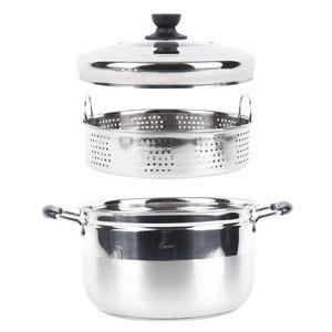 스테인레스 3중바닥 스팀 쿠커 30cm 분리형 찜판 인덕션 가스 하이라이트 사용가능