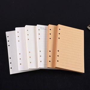 다이어리 A5 A6 A7 블랙 화이트 루즈 리프 노트북 리필 나선형 바인더 내부 페이지 그리드 빈 라인 일기 일정 플래너 학교 문구