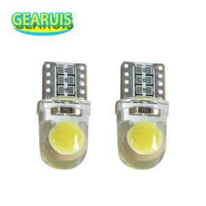 자동차 스타일링 LED T10 COB 40MA 실리콘 케이스 계기 라이트 번호판 전구 웨지 램프, 12V 블루 핑크, 100