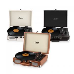 브리츠 BZ-TP1000 미니 LP 턴테이블 블루투스 스피커 레코드 플레이어 블랙 브라운 화이트