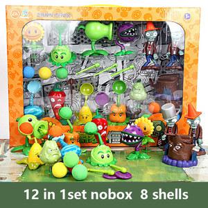 식물 대 좀비 2 Playset 선인장 Peashooter 대포 장면 그림 장식품 실리콘 생일 선물 소년