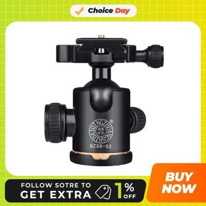 QZSD-02 카메라 삼각대 볼 알루미늄 파노라마 회전 헤드 DSLR 퀵릴리즈 플레이트 포함 360 도