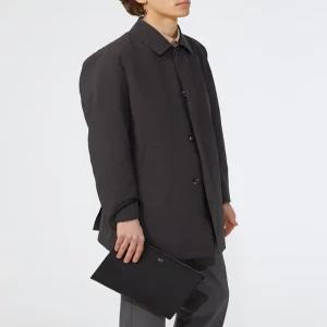 닥스 액세서리 남성 24FW [스테디셀러]블랙 로고프린트 가죽 클러치백 WBBA4F103BK