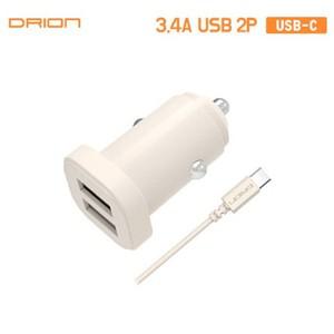 드리온 차량용 3.4A USB2구 C핀 케이블 차량용 충전기 시거잭 충전기 시거잭 차량용 고속