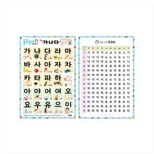 가나다 벽보 한글 음절표 520x765mm 1개