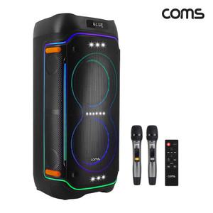 [KY1000] Coms 이동식 UHF 블루투스 스피커 앰프 무선 마이크 최대 500W 노래방 버스킹
