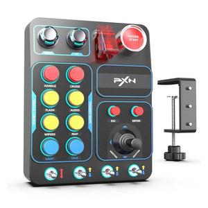 PXN CB1 다기능 레이싱 버튼 박스 PC USB 시뮬레이션 악기 센터 제어 - PC/V9 GEN2, 30개의 프로그래머블 버튼, 조정 가능한 RGB 조명, 트럭 ETS2 허브 레이싱용