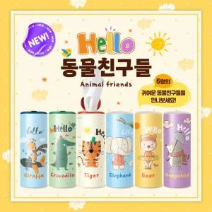 슬림티슈 6P 헬로우_동물친구들 / 나무티슈 유치원 등원 학교 준비물 어린이집선물