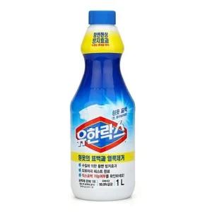 유한 락스 흰옷 표백 얼룩 제거 황변 방지 1L 세제 빨래 손 부분 바르는