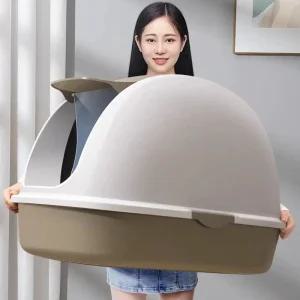 고양이 밀폐형 토일렛 변기통 후드형 쓰레기통