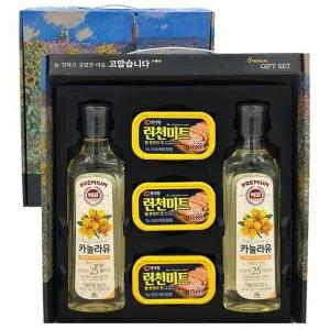 [해표](무료배송) 해표 롯데 감사선물 1호 롯데햄 카놀라유 명절 선물세트