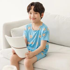 여름잠옷 아동 키즈 주니어 남아 내의 굿타임베어 쿨냉감 반팔 세트