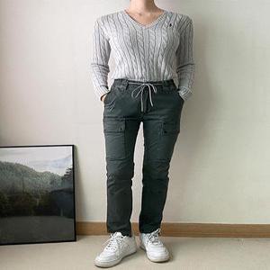 [무료배송] 3컬러 여성 빅사이즈 슬림일자 카고팬츠