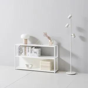 밀리 1200 3단책장 화이트 블랙 철제 전면책장 수납 선반
