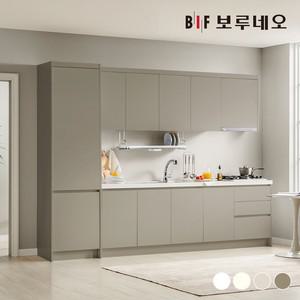 나비드 주방 싱크대 시공 일자형 3.4m 멀티 수납형 E0 PET소재
