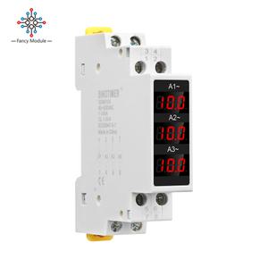 호환 디지털 디스플레이 전류 테스터 AC 80-500V 1-100A 전류계 SDM010A DIN 레일 3 상