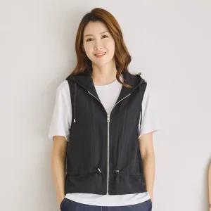 이브바바 여름 쿨 인견 아이스 바스락 숏 후드 조끼 베스트 중년여성 엄마옷