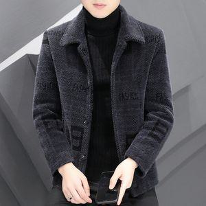 남성용 봄 자켓 가을 모직 스타일 슬림 골드 밍크 벨벳 캐주얼 탑 아우터 CH1