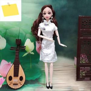 독특한 원피스 의상, 중국 전통 치파오 스타일, 16 인형, 이브닝 파티 30cm 액세서리