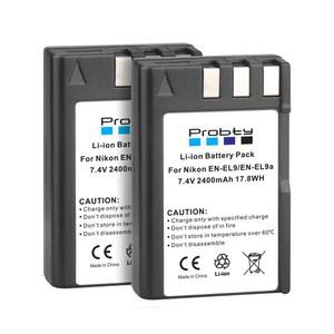 호환 EN-EL9A D3000 Nikon 충전기 D60 D40X EL9 D40 D5000 카메라용 EN 디지털 EL9A LED 배터리 2400mAh ENEL9 EN-EL9