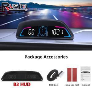 HD B3 Hud 헤드 업 디스플레이 Obd2 GPS 스마트 자동차 디지털 속도계 RPM 전압 보안 알람 액세서리