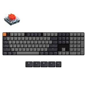 Keychron K5 QMK 커스텀 기계식 키보드, 초슬림 풀사이즈 104 키 무선 게이밍 맥 윈도우용 RGB 백라이트가 있는 로우 프로파일 레드 스위치, 버전