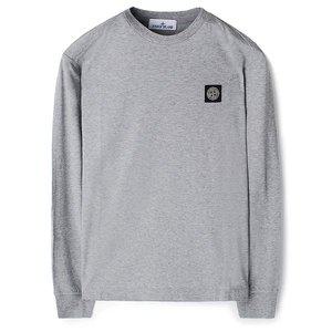 [스톤아일랜드]24FW 스톤 가슴패치 긴팔티 멜란지그레이 811522713