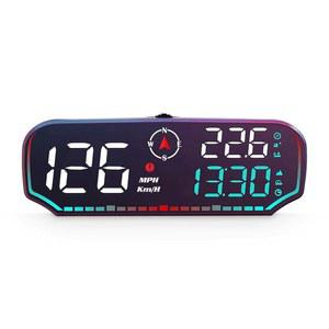Yaouzicn G14 차량 HUD GPS 디지털 속도계 - 과속 및 피로 경보, 나침반, 고도 판독 기능이 있는 실시간 시속 디스플레이 모든 차량에 범용 장착