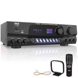 Pyle 200W 가정용 오디오 파워 - AM/FM 튜너가 장착된 스테레오 수신기 에코가 2 마이크 입력 디지털 디스플레이 EQ 컨트롤 리모컨 노래방 및 홈 엔터테인먼트에 이상적임 PT260A