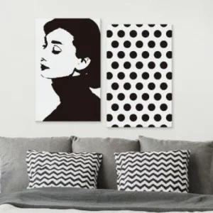 아도라하우스 캔버스액자 일러스트 오드리햅번 블랙) D타입 35x55cm