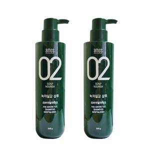 아모스 프로페셔널 녹차실감 샴푸 500g X2개