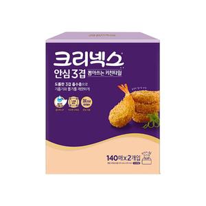 크리넥스 안심 3겸 뽑아쓰는 키친타월 140매입 2입 X 1팩