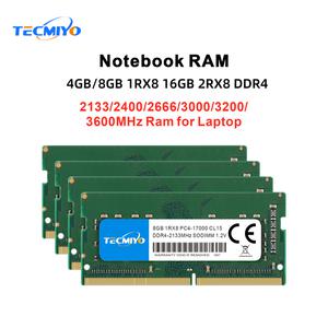 TECMIYO 노트북 메모리 RAM DDR4 비 ECC -1PC 그린 4GB 8GB 16GB 2133MHz 2400MHz 2666MHz 3000MHz 3200MHz