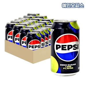 [롯데칠성] 펩시콜라 제로슈거 라임향 355ml X 24캔 탄산음료 제로콜라 뚱캔 캔음료 음료수 사무실 탕비실 간식 팹시