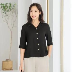 엄마옷 마담4060 단추핀턱블라우스 여성블라우스 -ZBL2505009-