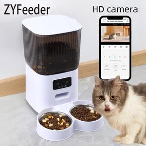 애완 카메라가 장착된 5L 애완동물 급식기 자동 고양이 급식기 스마트 개밥 디스펜서 WiFi 타이밍 스테인레