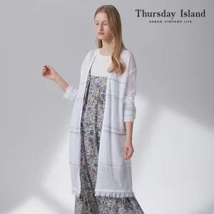 [Thursday Island] 여성 스트라이프 로브 롱가디건(T214MCD231W)