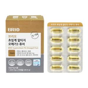 브리오 초임계 알티지 오메가3 퓨어 30캡슐(1개월분) 성인 임산부 청소년 어린이 RTG 오메가-3 영양제