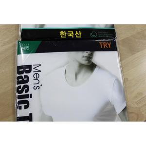 5  매  TRY 국산  KOREA  쌍방울   트라이 남런닝  나시형    U넥 T셔츠   반팔형 95 100 105 호
