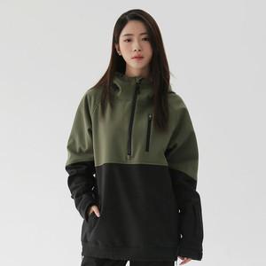FREELY SNOW 트리플리스 카키 아노락 후드자켓 남녀공용 스노우보드복