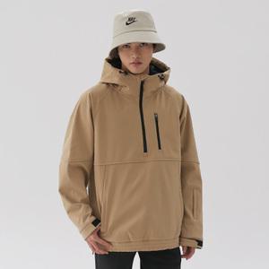 FREELY SNOW 트리플리스 베이지 아노락 후드자켓 남녀공용 스노우보드복