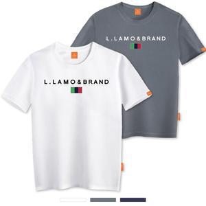 엘라모 브랜드 반팔 티셔츠 남녀공용 빅사이즈 S~4XL