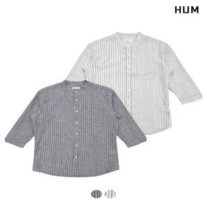 [HUM][HUM]남) 헨리넥 핀 스트라이프 7부셔츠(FHNMCSS125M)