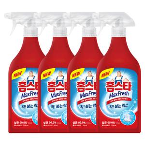 엘지생활건강 홈스타 맥스프레쉬 착붙는 락스 세정제 750ml 4개 / 욕실 물때 찌든때 곰팡이제거 세제