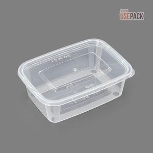 사출 직사각 밀폐용기 0.85L 투명 50개 샐러드 김치 포장