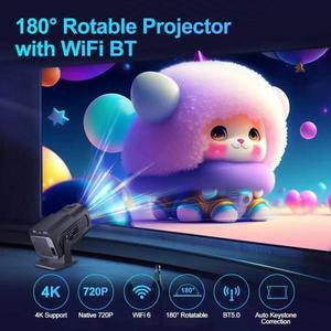 2024 신제품 HY320 미니 네이티브 안드로이드 11 4K 프로젝터, 300ANSI Wifi 6 BT5.0 시네마, 야외 휴대용