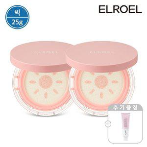 [엘로엘][빅] 엘로엘 피치 핑크 톤업 팡팡 빅 선쿠션 25g 본품 2개+B12 비타크림 50ml