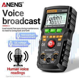 ANENG 전문 스마트 멀티미터 4000 카운트 True RMS 자동 음성 방송 전자 장비 옴 테스터 미터 도구 M109